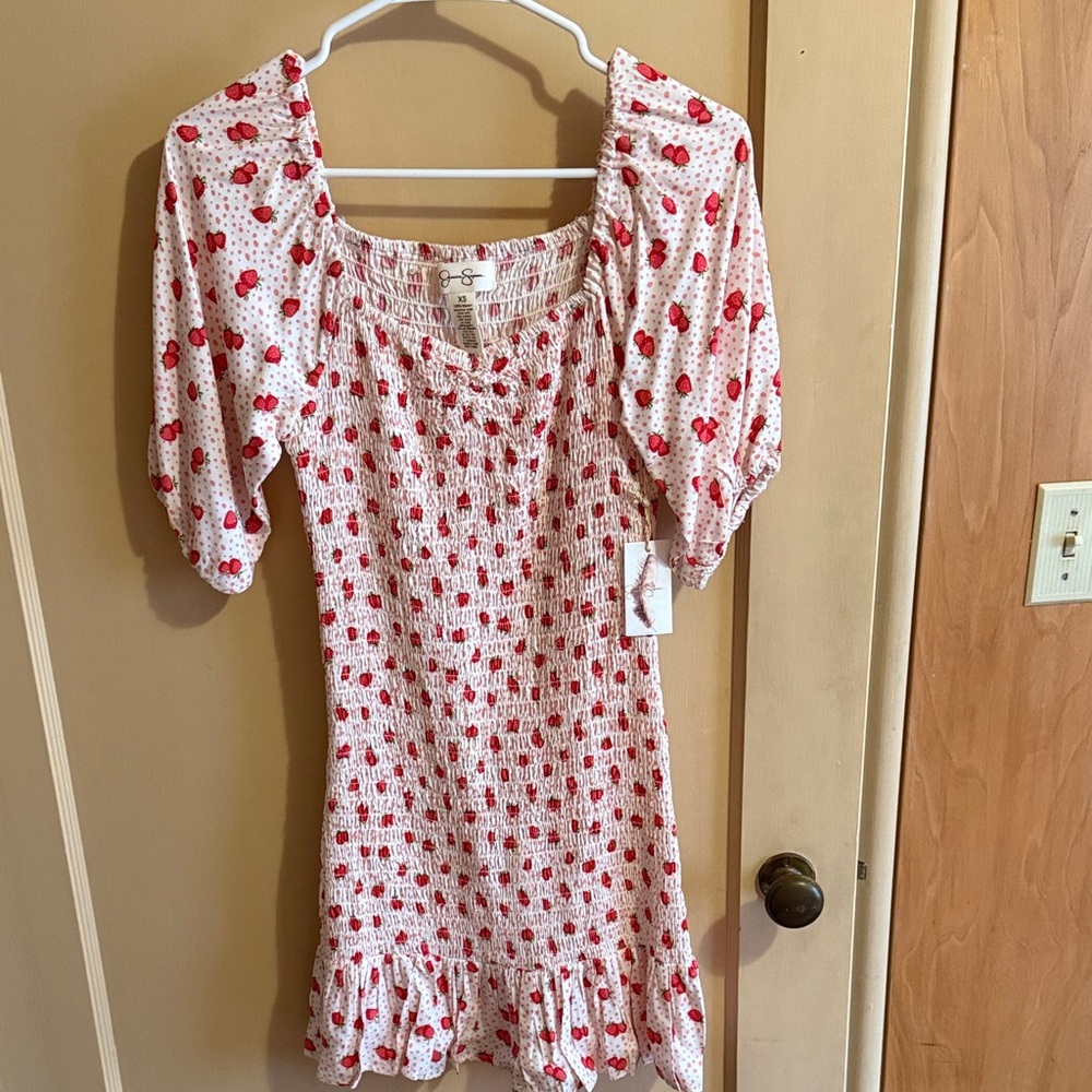 Jessica Simpson White and Red Floral Dress